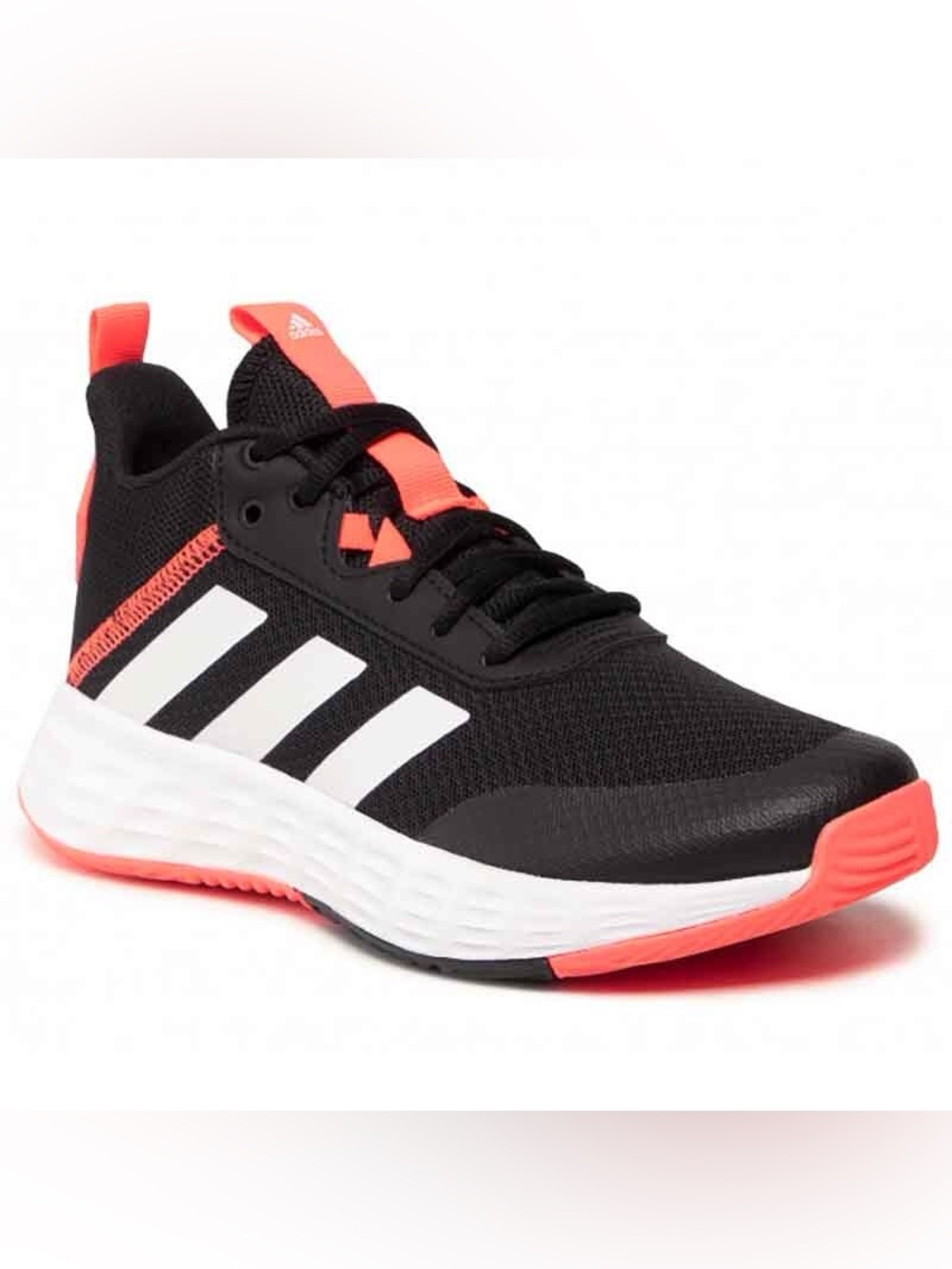 adidas Big Kids Own The Game 2.0 Shoes Black/White/Turbo Size 3
